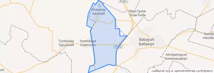 Mapa de ubicacion de сельсовет Хасанайский.