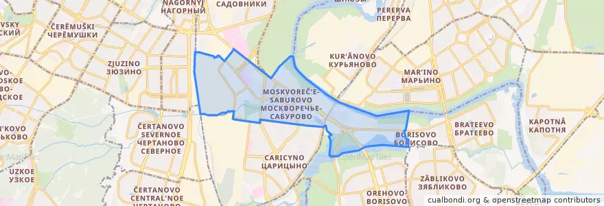 Mapa de ubicacion de район Москворечье-Сабурово.
