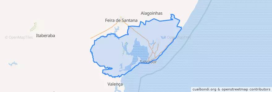Mapa de ubicacion de Região Geográfica Intermediária de Salvador.