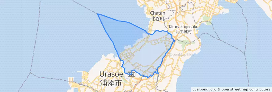 Mapa de ubicacion de Ginowan.