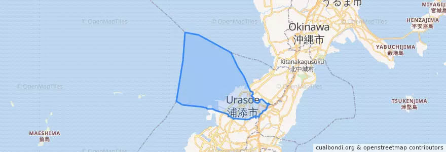 Mapa de ubicacion de Urasoe.