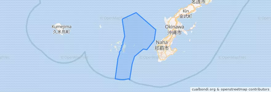 Mapa de ubicacion de 渡嘉敷村.
