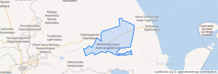 Mapa de ubicacion de Александрийский сельсовет.