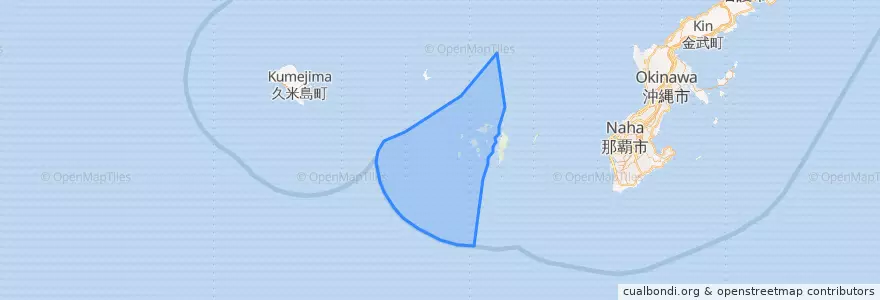 Mapa de ubicacion de 座间味村.