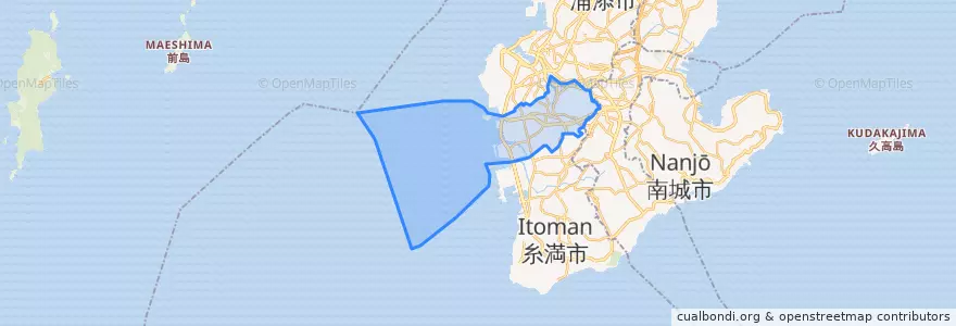 Mapa de ubicacion de 도미구스쿠 시.