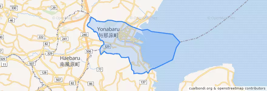 Mapa de ubicacion de 与那原町.