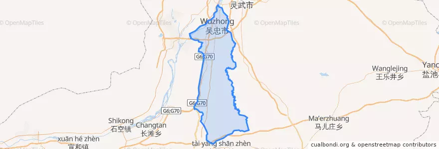 Mapa de ubicacion de 利通区 / Litong / لِتْو ٿُو‎.