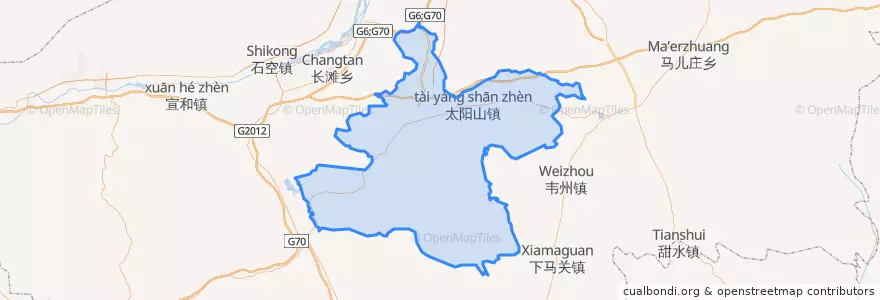 Mapa de ubicacion de 红寺堡区.