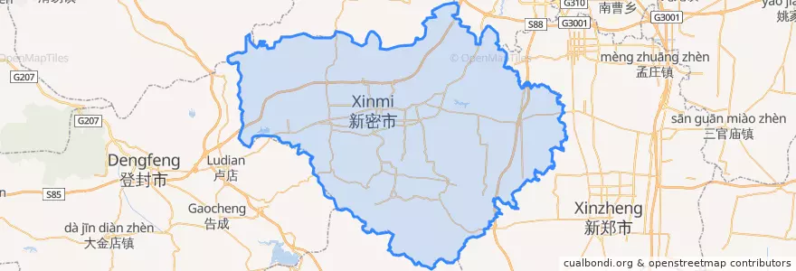 Mapa de ubicacion de Xinmi.