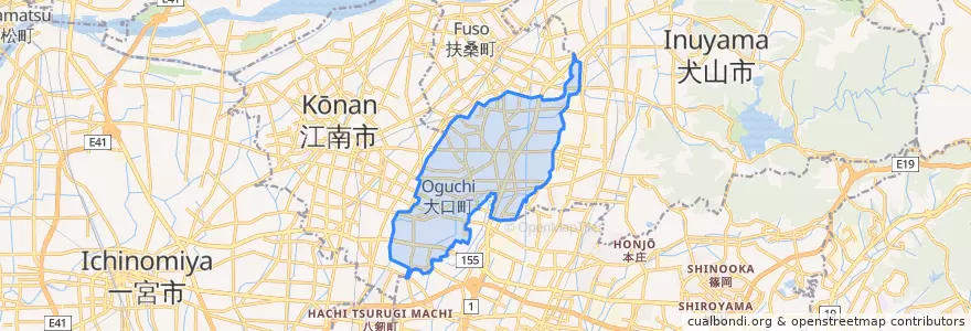Mapa de ubicacion de 大口町.