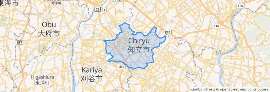 Mapa de ubicacion de 知立市.