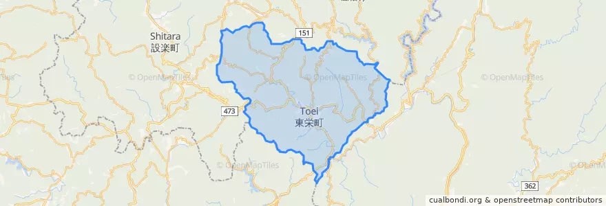 Mapa de ubicacion de 東栄町.