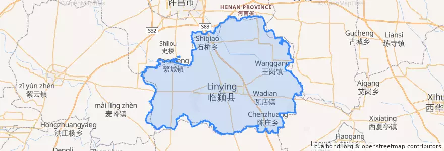 Mapa de ubicacion de 临颍县.