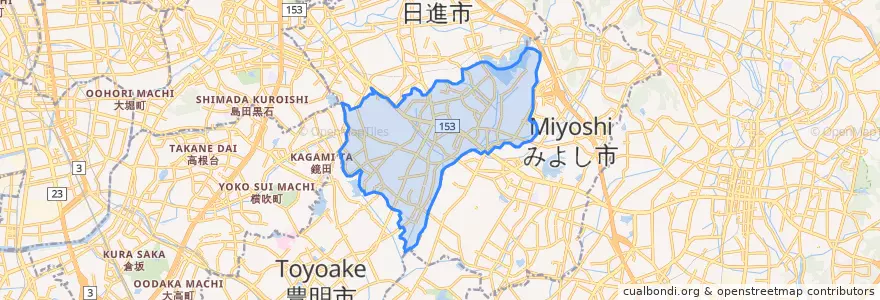 Mapa de ubicacion de 東郷町.