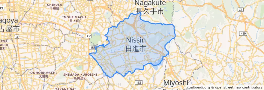 Mapa de ubicacion de Nisshin.