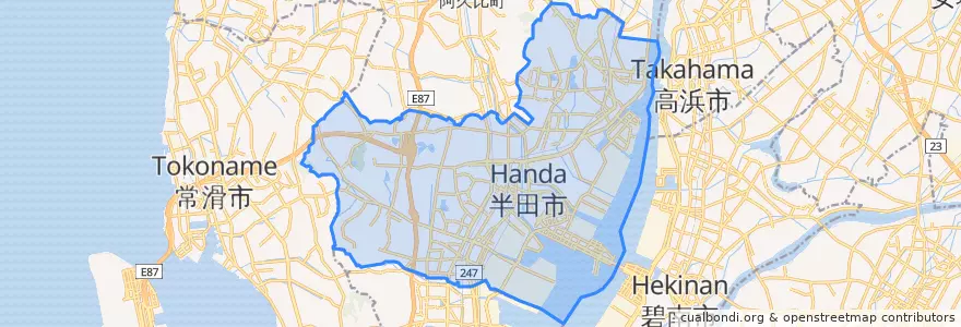 Mapa de ubicacion de 半田市.