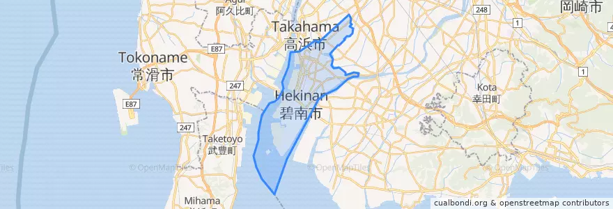 Mapa de ubicacion de 碧南市.