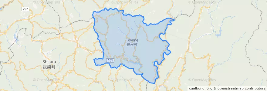 Mapa de ubicacion de 豊根村.