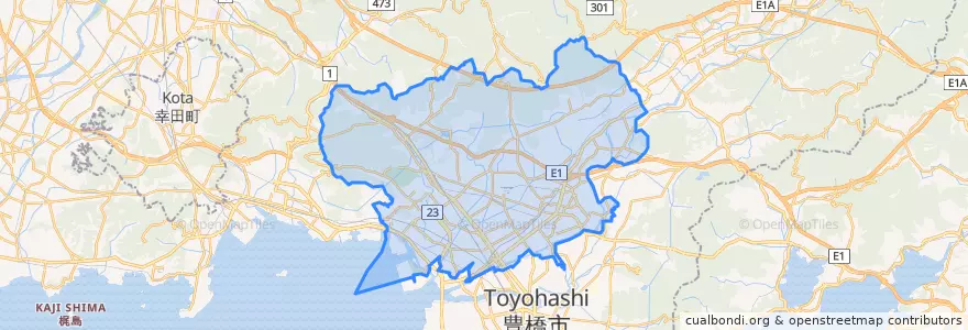 Mapa de ubicacion de 豊川市.