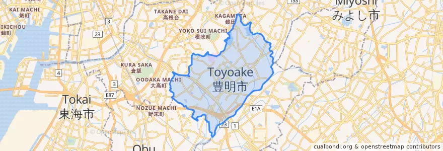 Mapa de ubicacion de Toyoake.