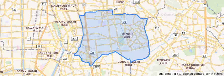 Mapa de ubicacion de 瑞穂区.