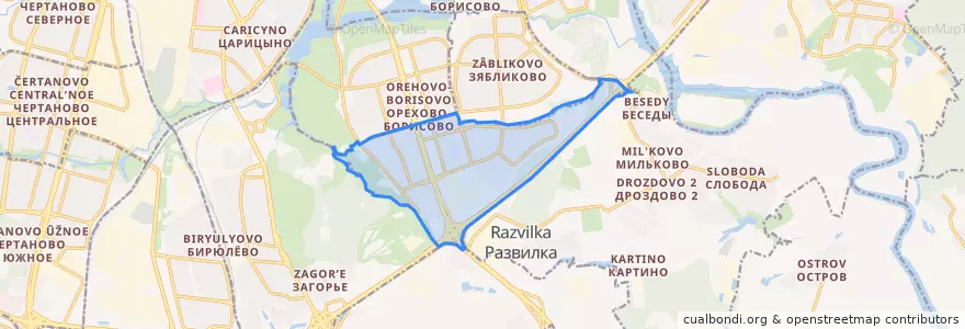 Mapa de ubicacion de Orekhovo-Borisovo Yuzhnoye District.