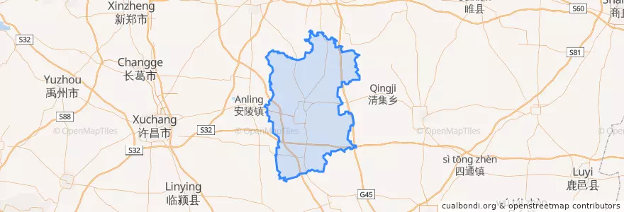 Mapa de ubicacion de 扶沟县.