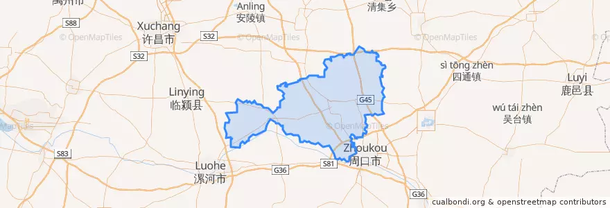 Mapa de ubicacion de 西华县.