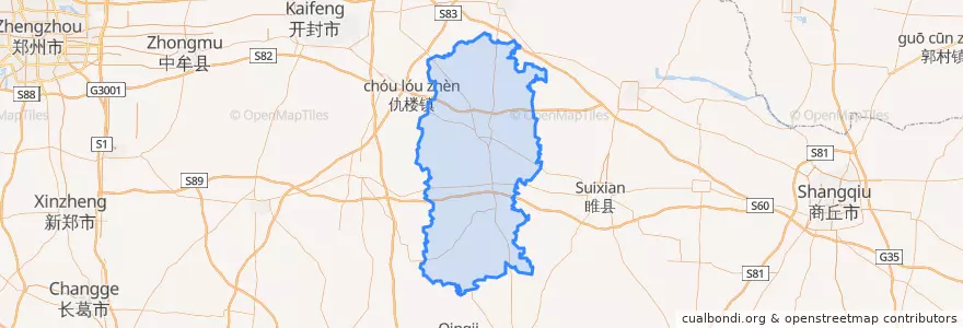 Mapa de ubicacion de 杞县.