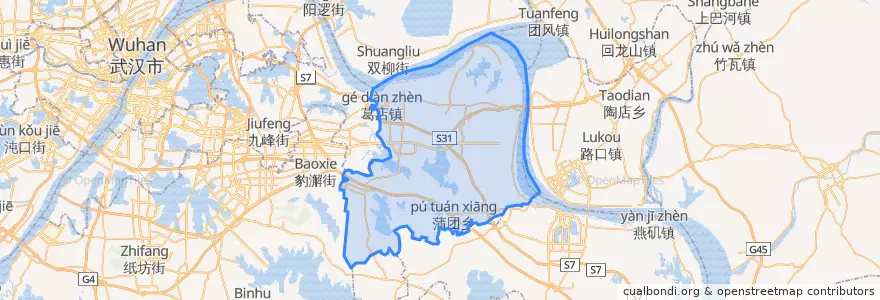 Mapa de ubicacion de 華容区.