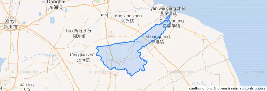 Mapa de ubicacion de 灌南县 (Guannan).