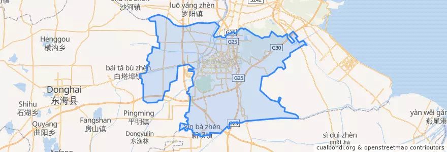 Mapa de ubicacion de 海州区 (Haizhou).