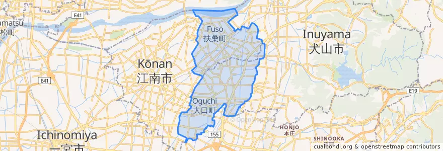 Mapa de ubicacion de 丹羽郡.