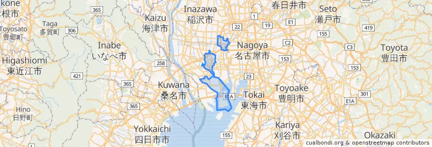 Mapa de ubicacion de 海部郡.