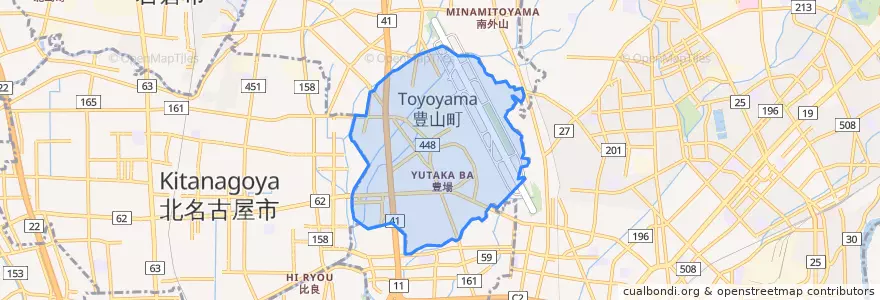Mapa de ubicacion de 西春日井郡.