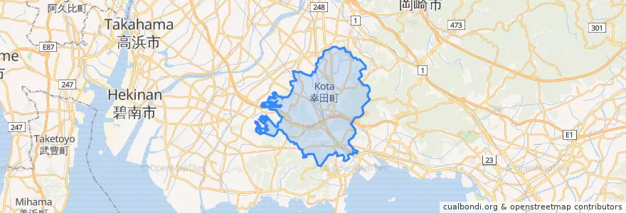 Mapa de ubicacion de Nukata County.