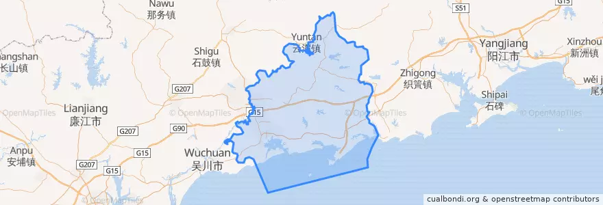 Mapa de ubicacion de Dianbai District.