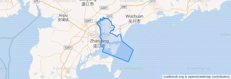 Mapa de ubicacion de 坡头区 (Potou).