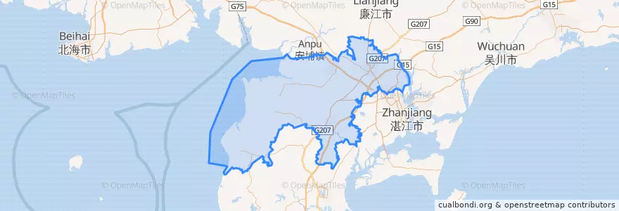 Mapa de ubicacion de 遂溪县 (Suixi).
