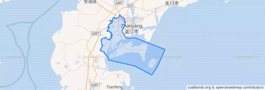 Mapa de ubicacion de 麻章区 (Mazhang).
