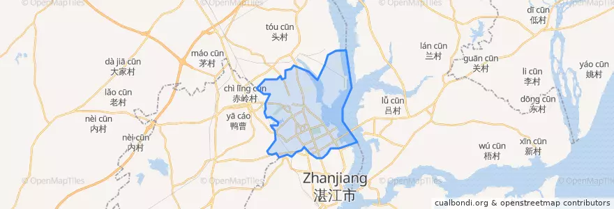 Mapa de ubicacion de 赤坎区 (Chikan).