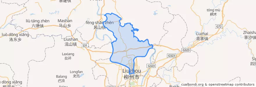 Mapa de ubicacion de 柳北区 (Liubei).