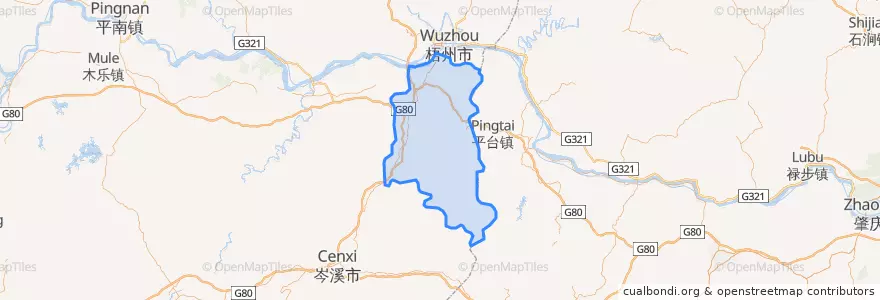 Mapa de ubicacion de 龙圩区.