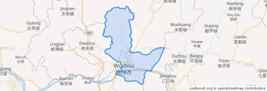 Mapa de ubicacion de 万秀区 / Wanxiu.