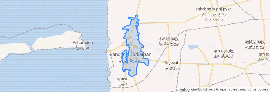 Mapa de ubicacion de بندر ترکمن.