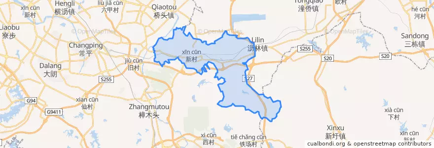 Mapa de ubicacion de 谢岗镇 (Xiegang).