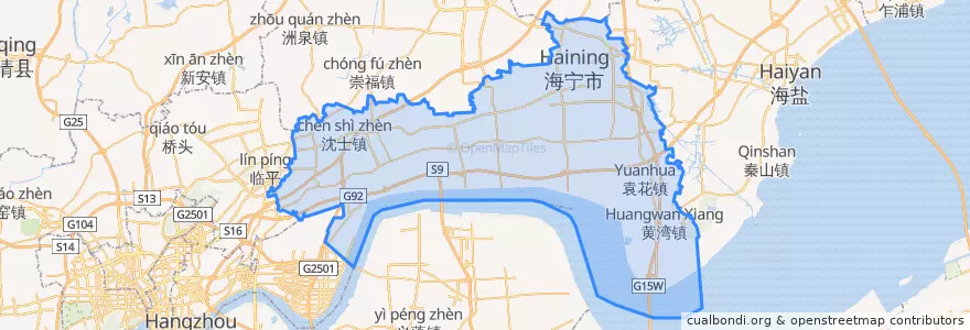 Mapa de ubicacion de 海宁市.