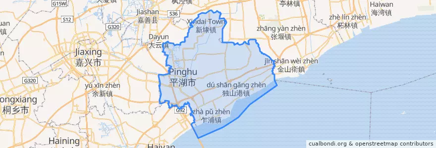 Mapa de ubicacion de 平湖市.