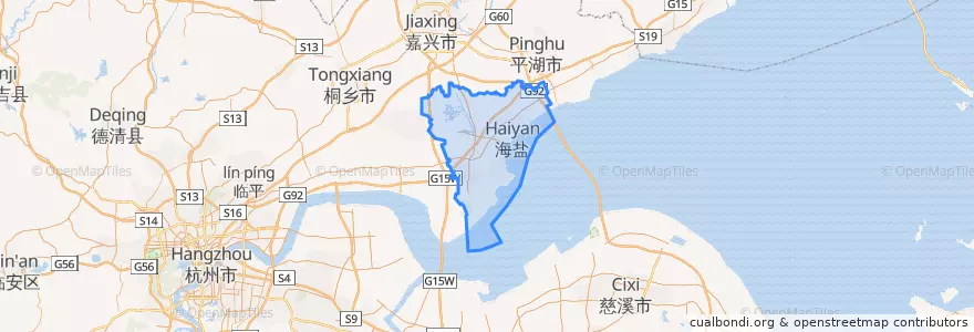 Mapa de ubicacion de 海盐县.