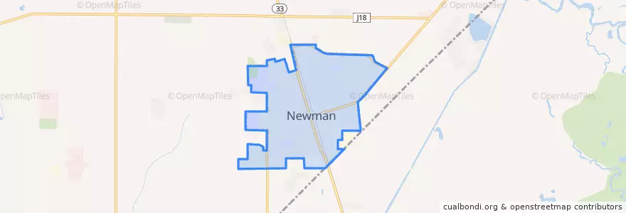 Mapa de ubicacion de Newman.